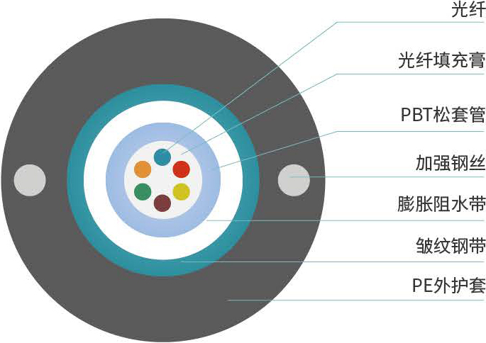 GYXTW型<span>室外光缆</span>结构图