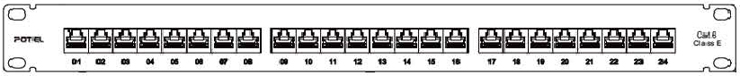 六类24位<span>屏蔽RJ45配线架</span>结构图